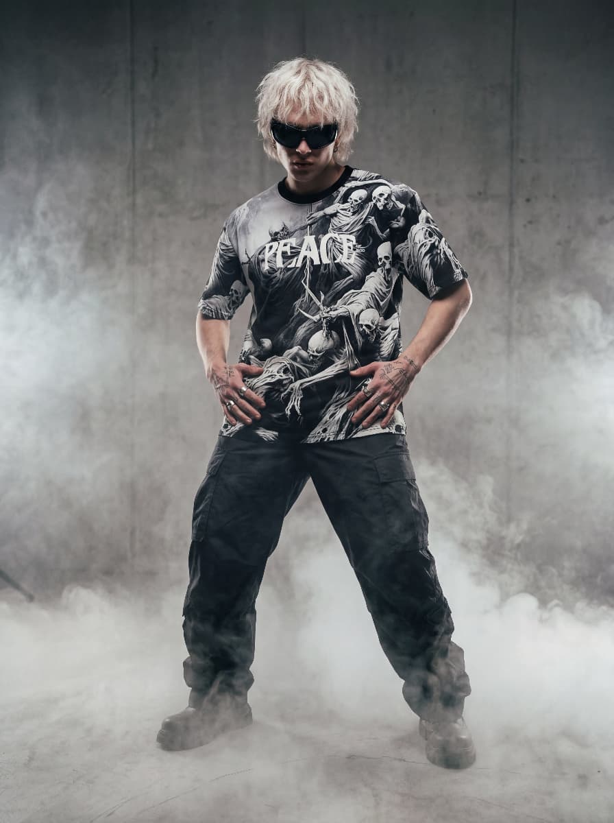 "Chaos" All-Over Print Oversized T-Shirt