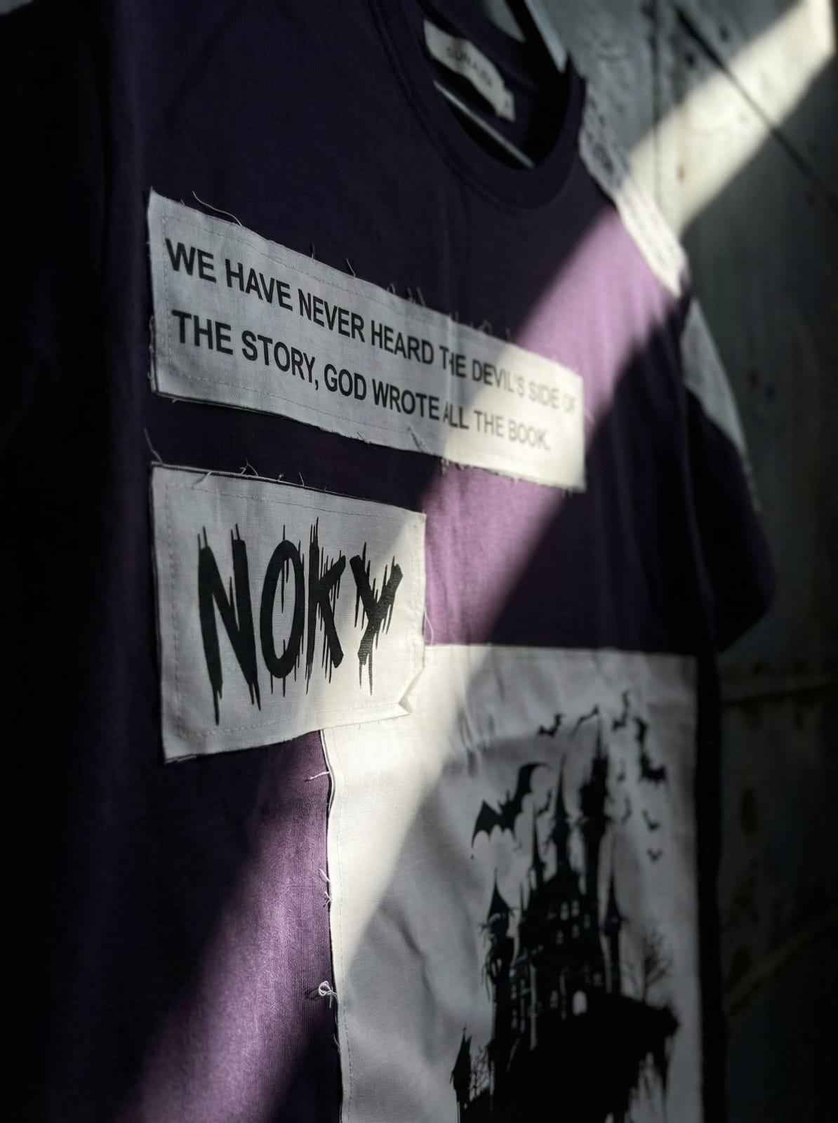 NOOKY "Devil's Story" Distressed Patchwork Oversized Tee
